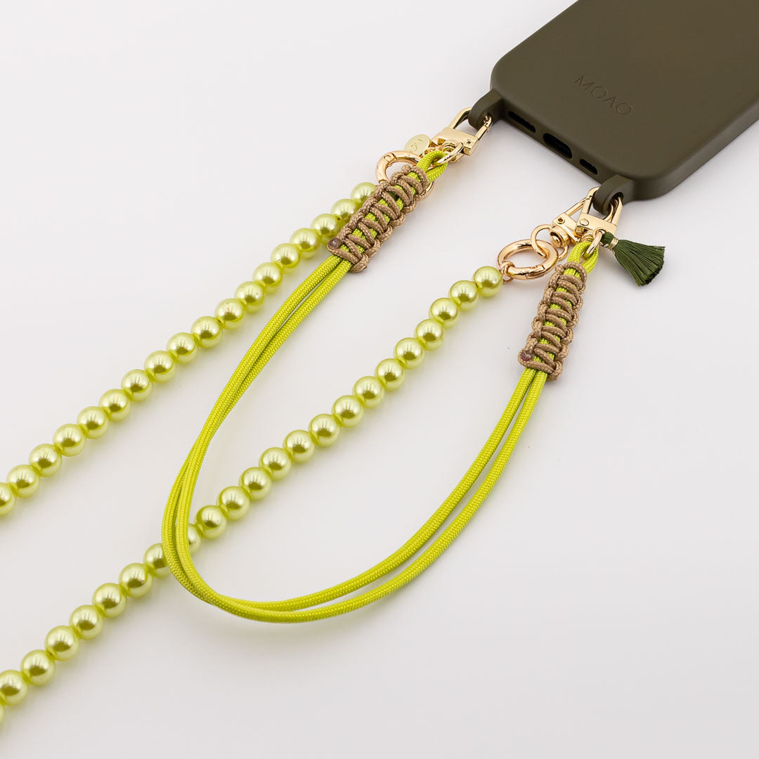 Handyketten Set • Paracord • LUV • Lime Green mit Olive Night Handyhülle