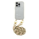 Macrame BOHO mobile phone chain • TWIST • hand-knotted • cream-sage