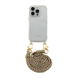 Macrame BOHO mobile phone chain • TWIST • hand-knotted • sage-old pink