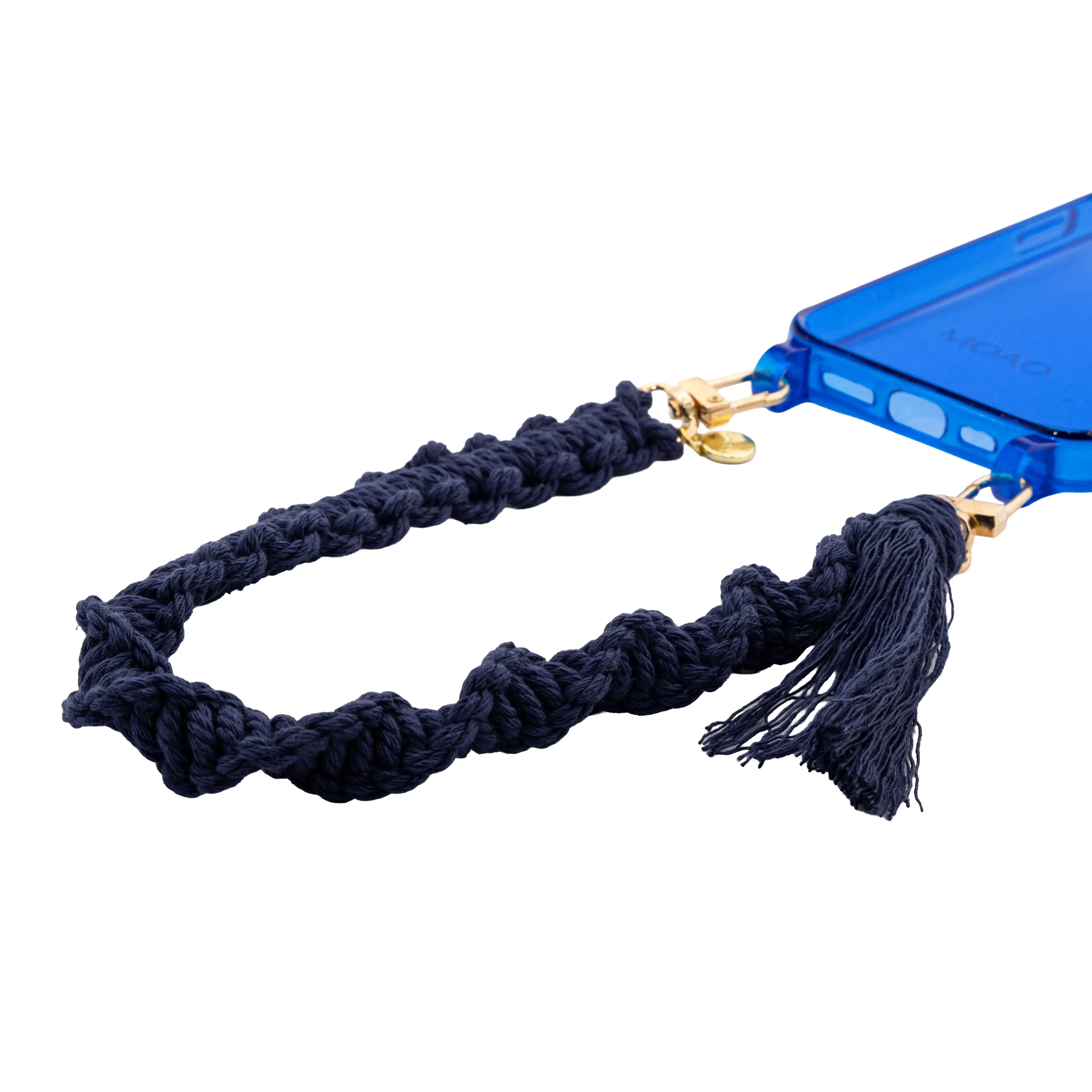 Macrame cell phone chain • NADIRA • hand-knotted • indigo
