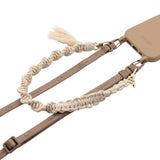 Macrame cell phone chain • NADIRA • hand-knotted • cream