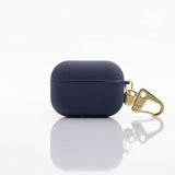 AirPods Case made of silicone with gold snap hook • Indigo