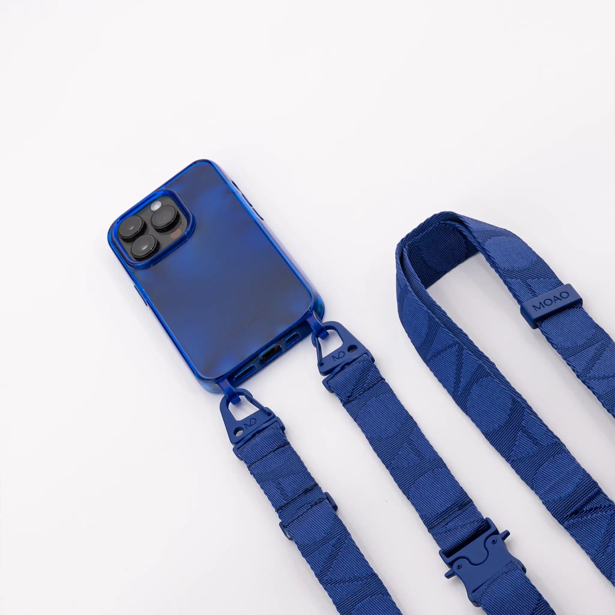 Mobile phone case with strap "BOLD" - True Blue