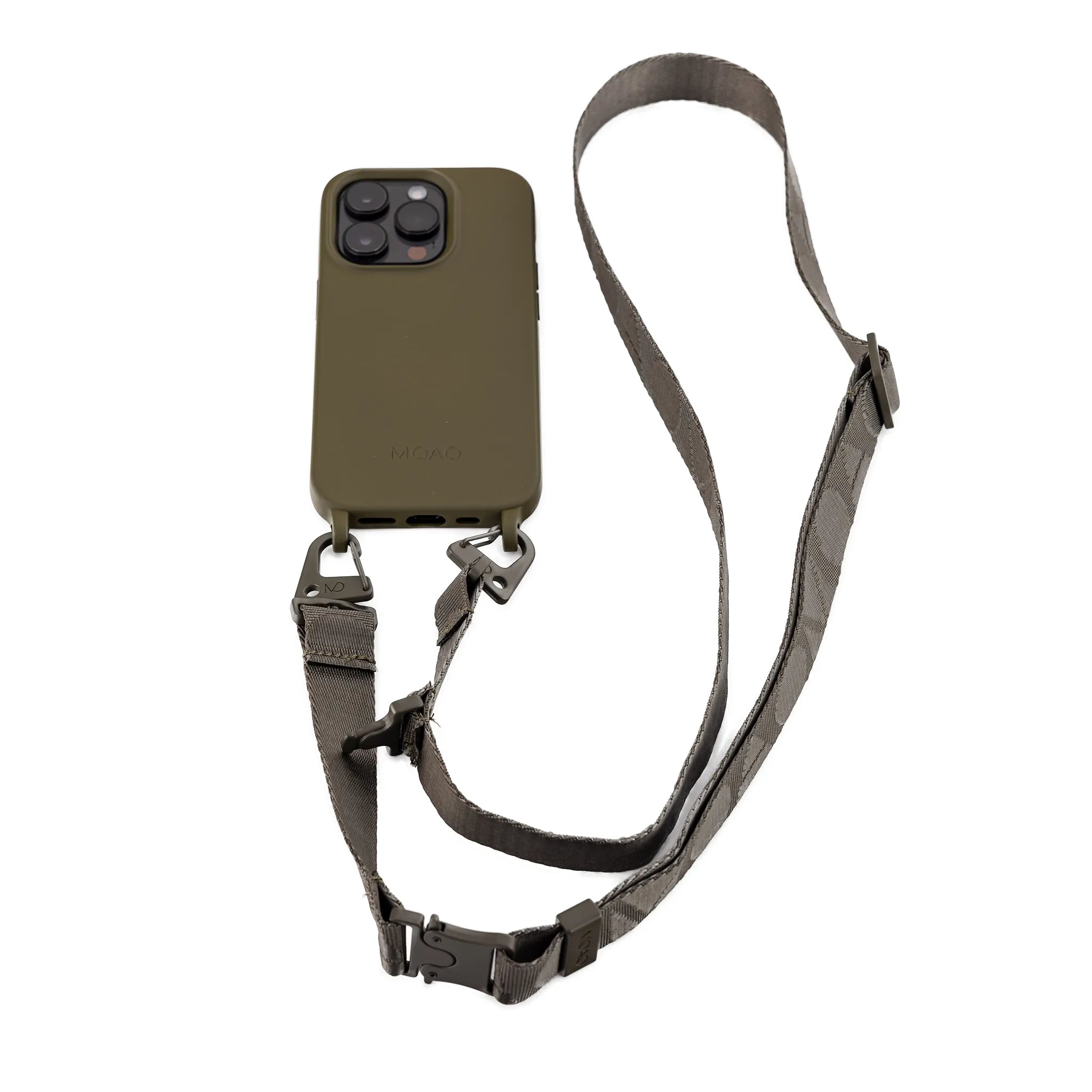 Mobile phone case with strap "BOLD" - Olive Night