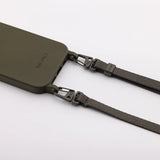 Cell phone case with strap "SLIM" in OLIVE NIGHT