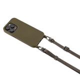 Cell phone case with strap "SLIM" in OLIVE NIGHT