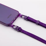 Mobile phone chain set • Transparent mobile phone case with strap "SLIM" • Tillandsia Purple