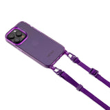 Mobile phone chain set • Transparent mobile phone case with strap "SLIM" • Tillandsia Purple