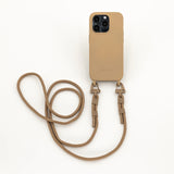 Mobile phone case with carabiner strap in SAVANNAH TAN