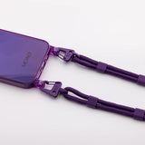 Mobile phone chain set • Transparent mobile phone case with carabiner strap • Tillandsia Purple