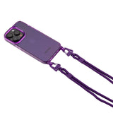 Mobile phone chain set • Transparent mobile phone case with carabiner strap • Tillandsia Purple