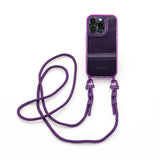 Mobile phone chain set • Transparent mobile phone case with carabiner strap • Tillandsia Purple