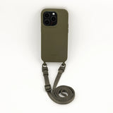 Cell phone case with strap "SLIM" in OLIVE NIGHT