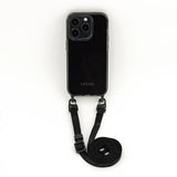 Mobile phone chain set • Transparent mobile phone case with strap "SLIM" • Pirate Black