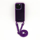 Mobile phone chain set • Transparent mobile phone case with strap "SLIM" • Tillandsia Purple