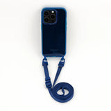 Mobile phone chain set • Transparent mobile phone case with strap "SLIM" • True Blue