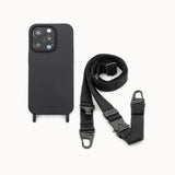 Mobile phone case with strap "BOLD" in PIRATE BLACK