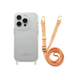 Mobile phone case with strap • Case "CLEAR" + strap "SLIM" in PEACH FUZZ