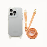 Mobile phone case with strap • Case "CLEAR" + strap "SLIM" in PEACH FUZZ