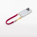 Macrame mobile phone chain • DALIA • hand-knotted • Bright Rose