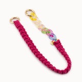 Macrame mobile phone chain • DALIA • hand-knotted • Bright Rose