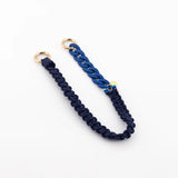 Mobile phone chain set • Mobile phone case with macrame mobile phone chain DALIA • Indigo