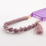 Macrame cell phone chain • NADIRA • hand-knotted • old pink