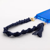 Macrame cell phone chain • NADIRA • hand-knotted • indigo