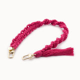 Macrame mobile phone chain • NADIRA • hand-knotted • Bright Rose