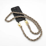 Macrame BOHO mobile phone chain • SWIRL • hand-knotted • Taupe