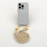 Macrame BOHO mobile phone chain • TWIST • hand-knotted • Cream