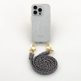 Macrame BOHO mobile phone chain • TWIST • hand-knotted • Grey