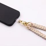 Macrame cell phone strap set ALIYA in CREME with cell phone case SAVANNAH TAN | handmade | BOHO style