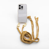 Macrame mobile phone chain • ALIYA • hand-knotted • Mustard