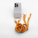 Macrame cell phone chain • ALIYA • hand-knotted • orange