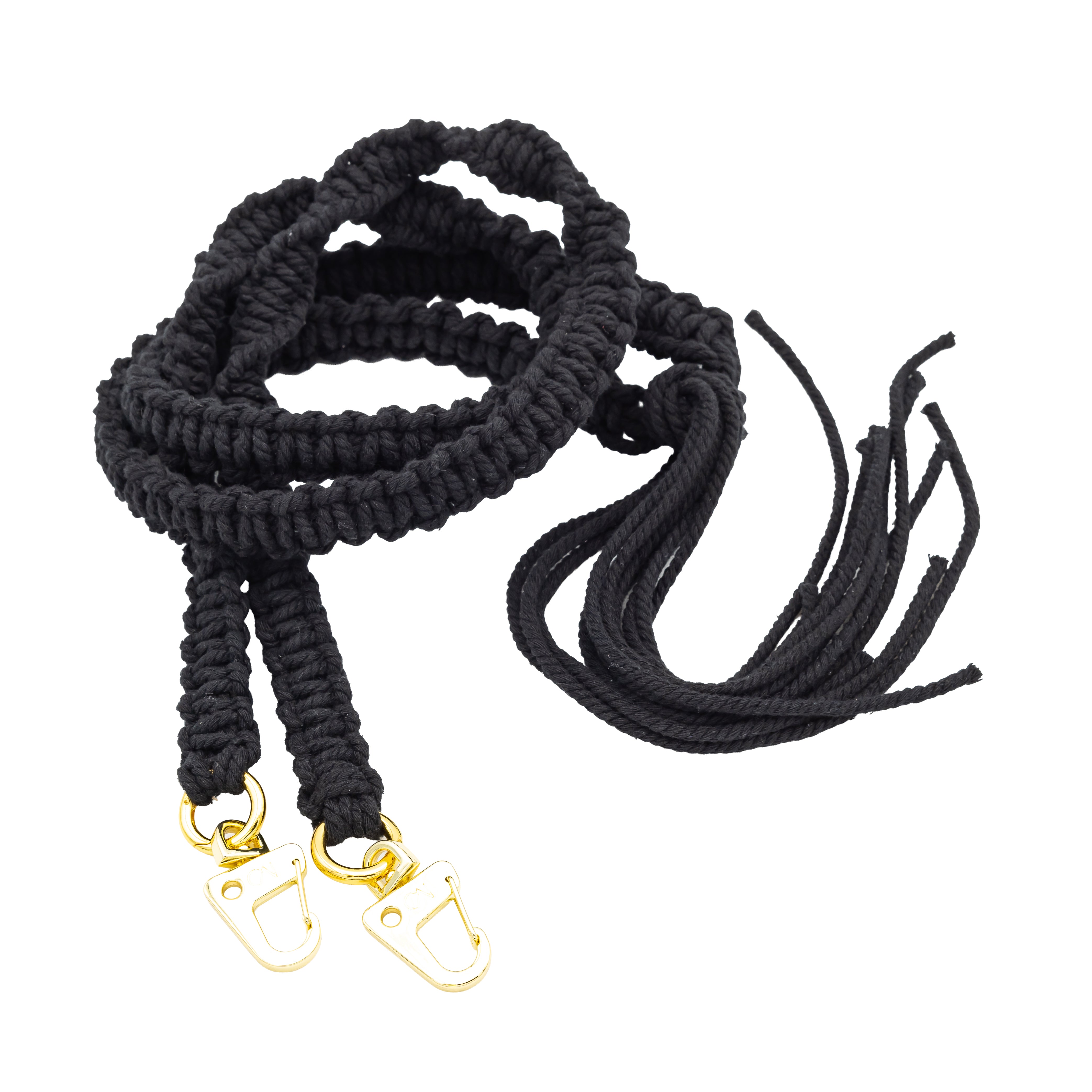 BOHO Makramee Band • ALIYA • handgeknüpft • Handykette •  Gurt • Pirate Black